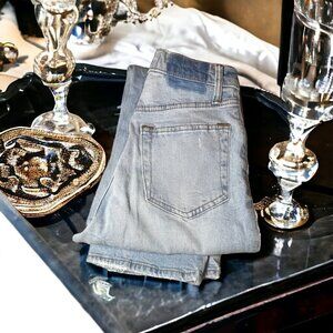 Abercrombie & Fitch Ultra High Rise Ankle Straight Jean Distressed Light 26 Long